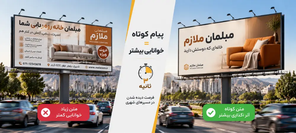 قانون ۳ ثانیه در طراحی بیلبورد چیست؟