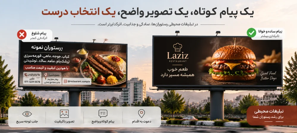 پیام تبلیغاتی مناسب برای رستوران
